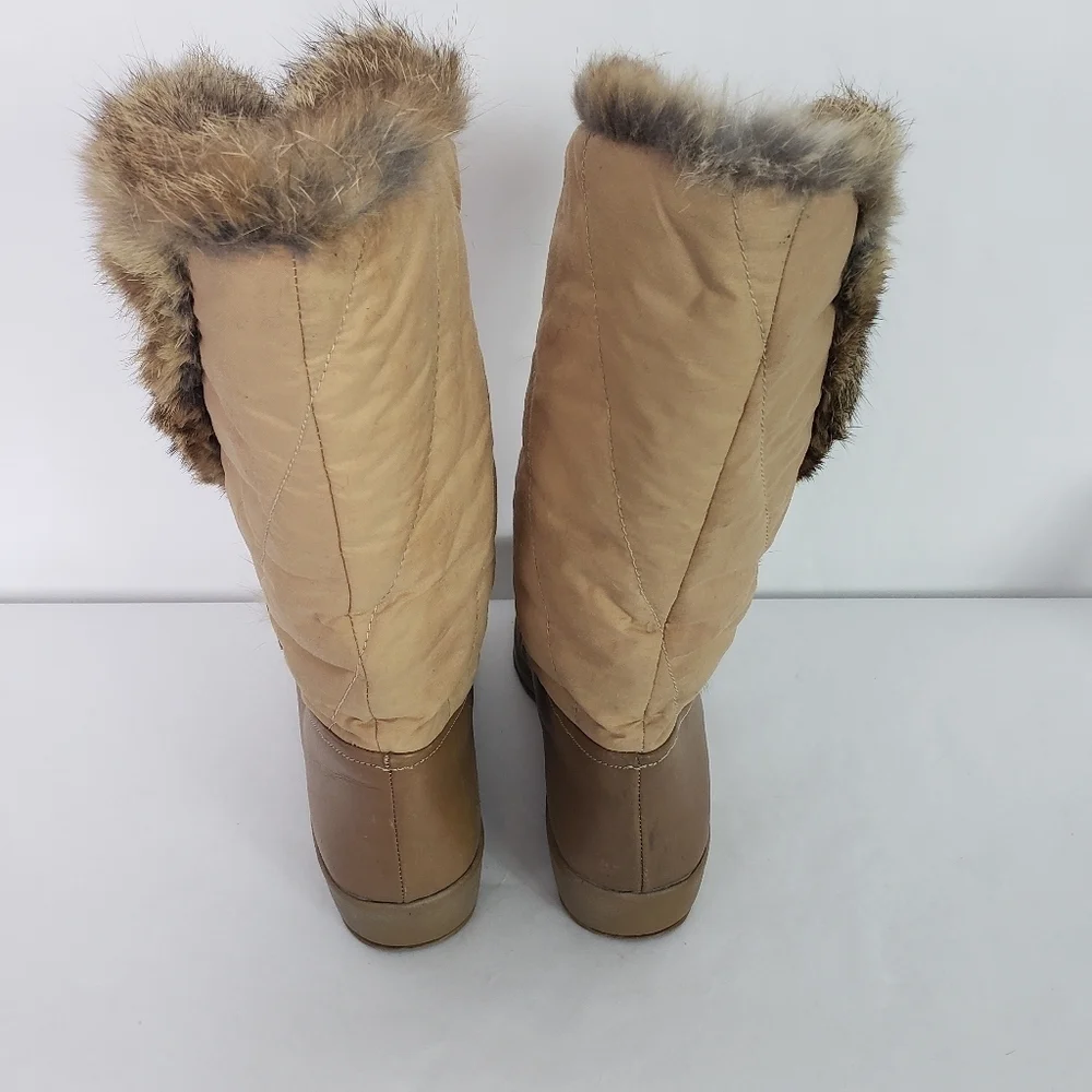 Diadora Made in Italy leather fur boots size 38